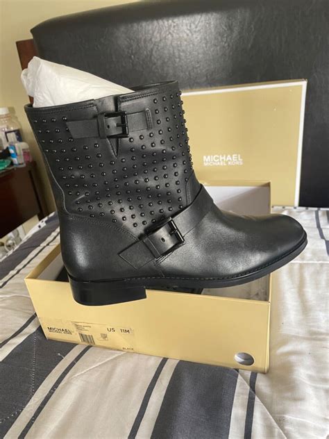 michael michael kors reeves leather moto boot